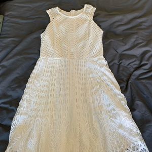 Midi Miami White Lacey Dress